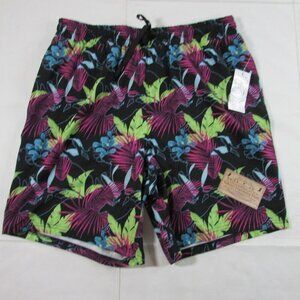 Cinch Men's Bronc Rider Floral Print Swim Trunk Shorts Black/Multi